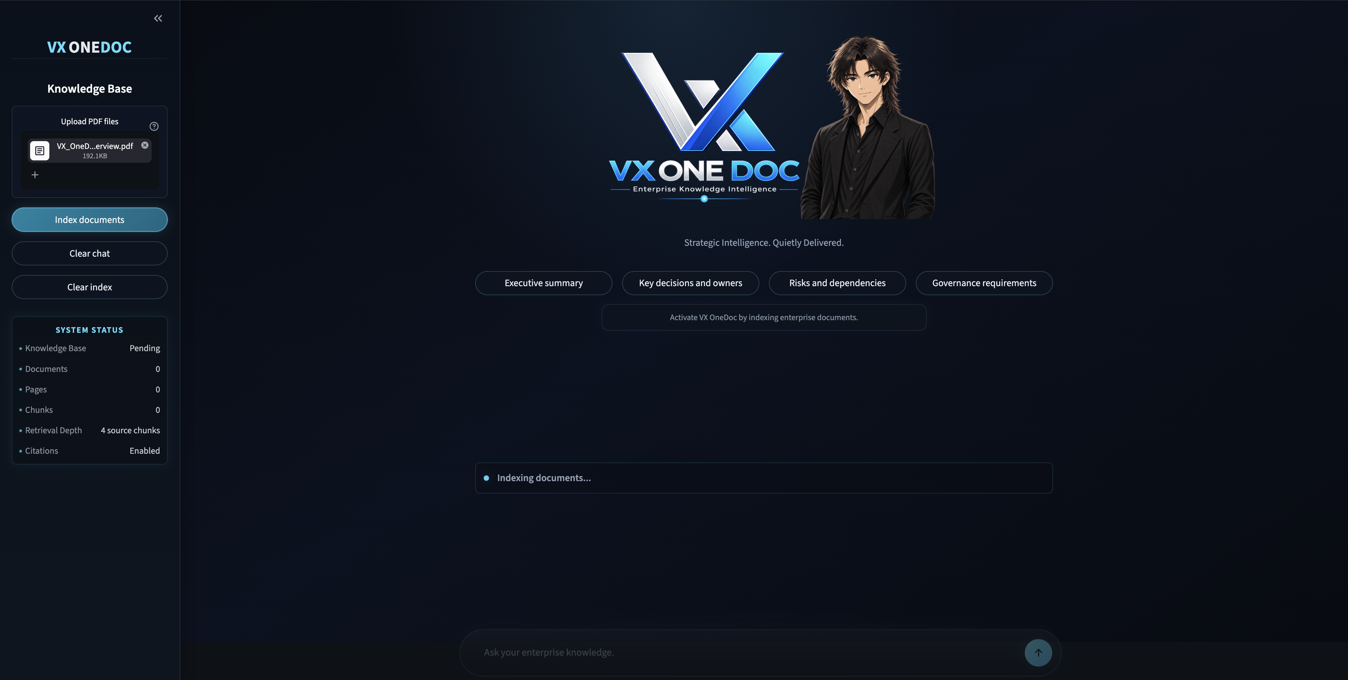 VX-OneDoc document indexing view