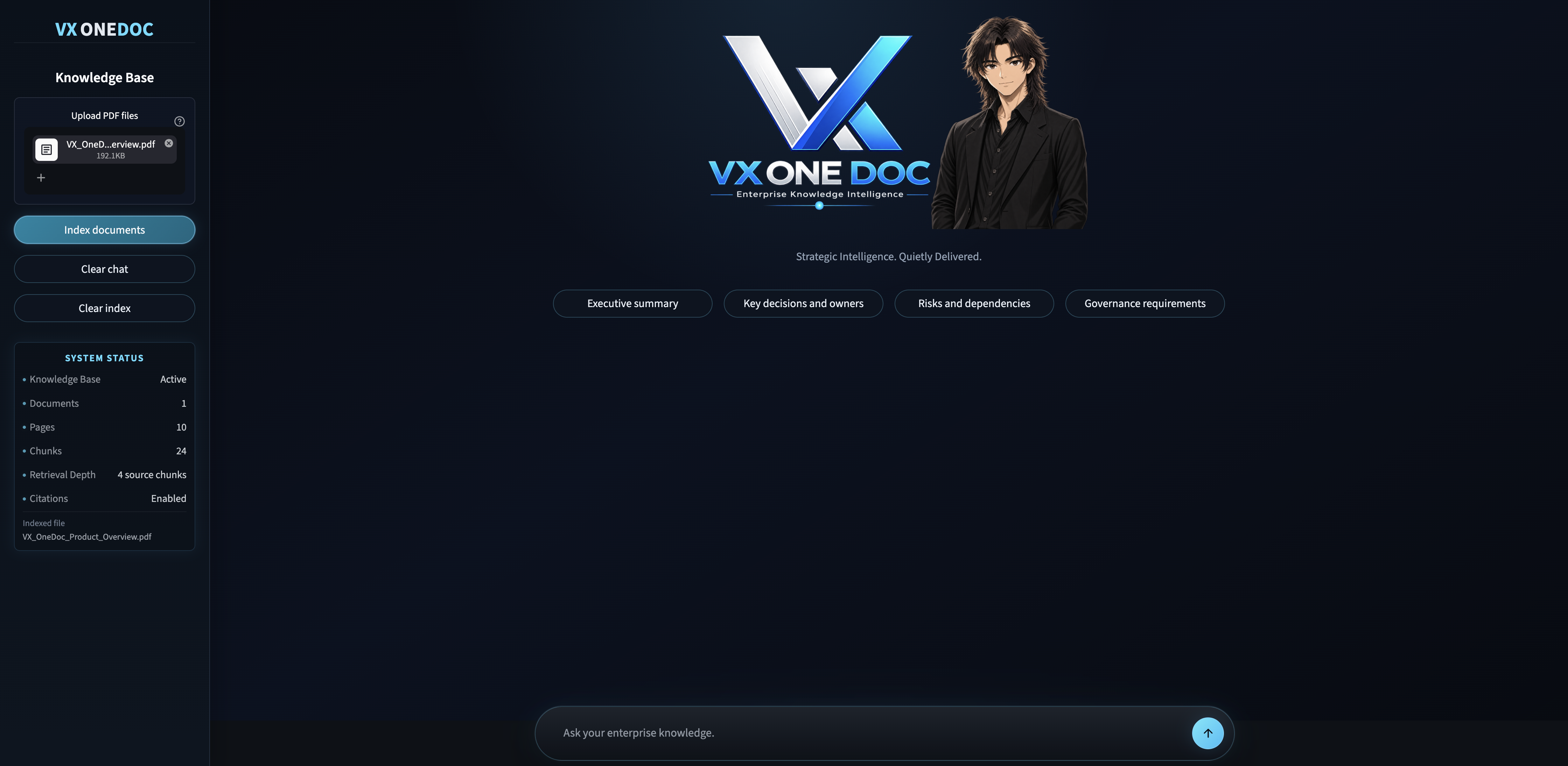 VX-OneDoc active knowledge base view